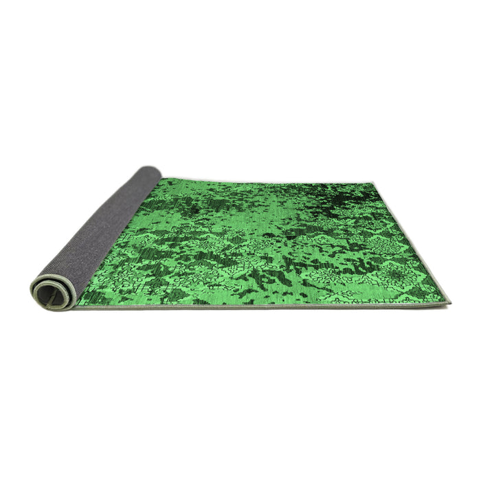 Sideview of Abstract Emerald Green Modern Rug, abs5326emgrn