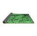 Sideview of Abstract Emerald Green Modern Rug, abs5326emgrn