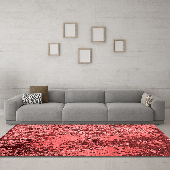 Modern Red Washable Rugs