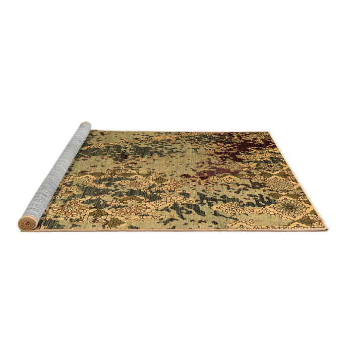 Sideview of Machine Washable Abstract Brown Modern Rug, wshabs5326brn