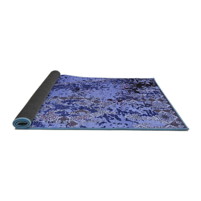 Sideview of Abstract Blue Modern Rug, abs5326blu