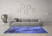 Machine Washable Abstract Blue Modern Rug in a Living Room, wshabs5326blu