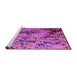 Sideview of Machine Washable Abstract Pink Modern Rug, wshabs5326pnk