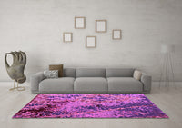 Machine Washable Abstract Pink Modern Rug, wshabs5326pnk