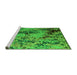 Sideview of Machine Washable Abstract Green Modern Area Rugs, wshabs5326grn