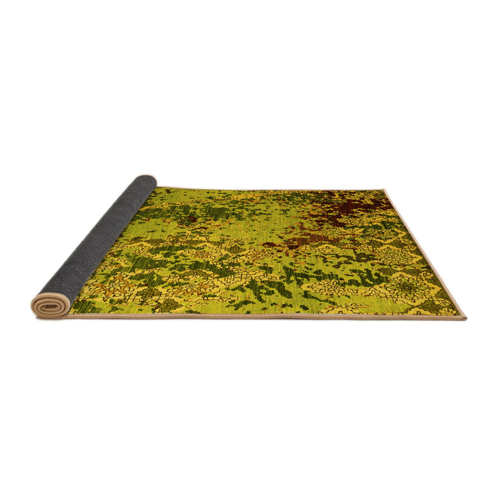 Sideview of Abstract Yellow Modern Rug, abs5326yw