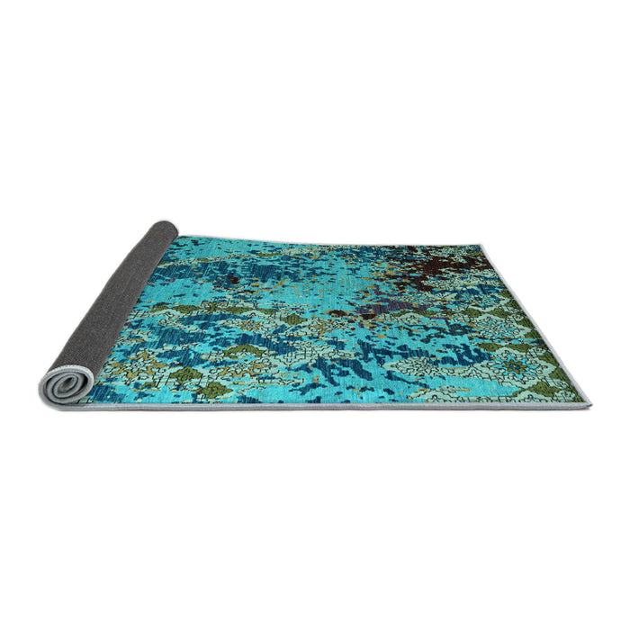 Sideview of Abstract Light Blue Modern Rug, abs5326lblu