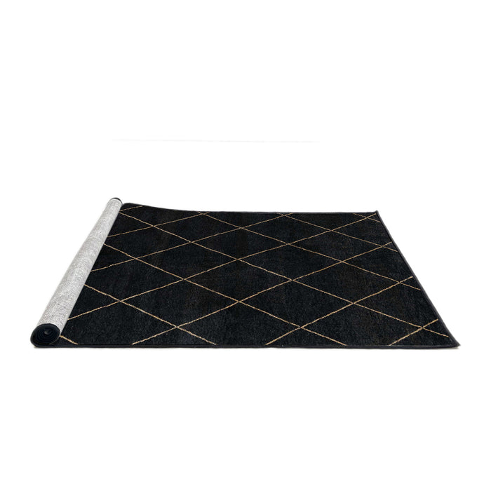 Sideview of Machine Washable Abstract Black Rug, wshabs5327