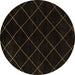 Round Abstract Brown Modern Rug, abs5327brn