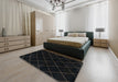 Abstract Black Modern Rug in a Bedroom, abs5327