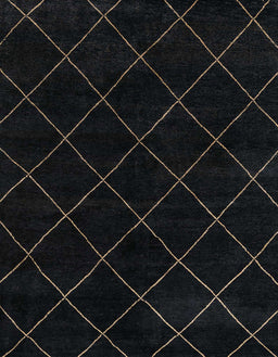 Machine Washable Abstract Black Rug, wshabs5327