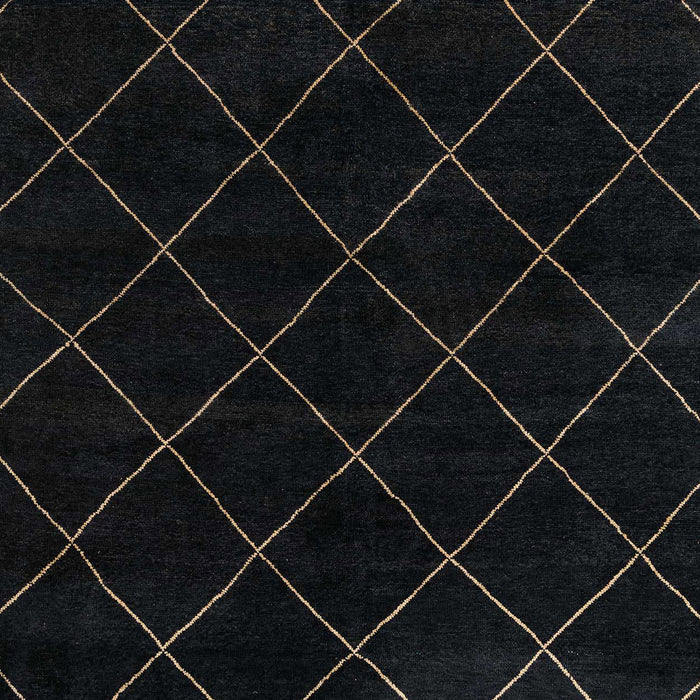 Machine Washable Abstract Black Rug, wshabs5327