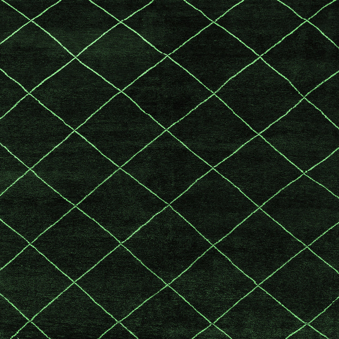 Square Abstract Emerald Green Modern Rug, abs5327emgrn