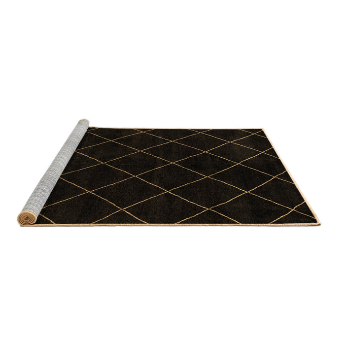 Sideview of Machine Washable Abstract Brown Modern Rug, wshabs5327brn