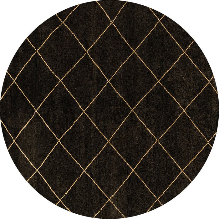 Round Machine Washable Abstract Brown Modern Rug, wshabs5327brn
