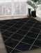 Abstract Black Modern Rug in Family Room, abs5327