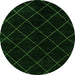 Round Abstract Green Modern Rug, abs5327grn