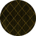 Round Abstract Yellow Modern Rug, abs5327yw