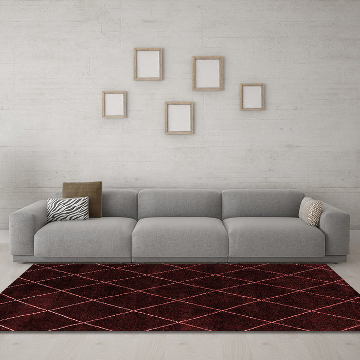 Modern Red Washable Rugs