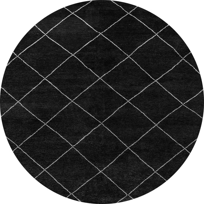 Round Abstract Gray Modern Rug, abs5327gry