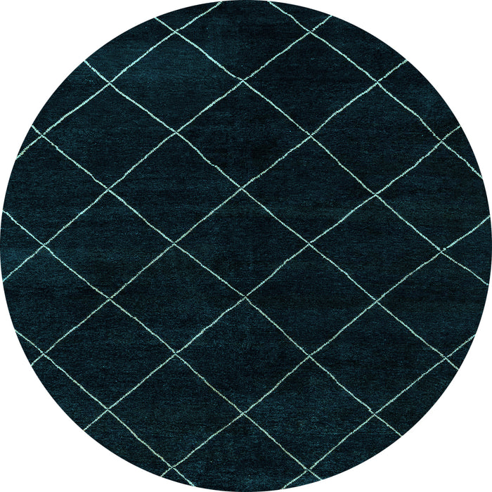 Round Abstract Light Blue Modern Rug, abs5327lblu