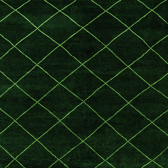 Square Machine Washable Abstract Green Modern Area Rugs, wshabs5327grn