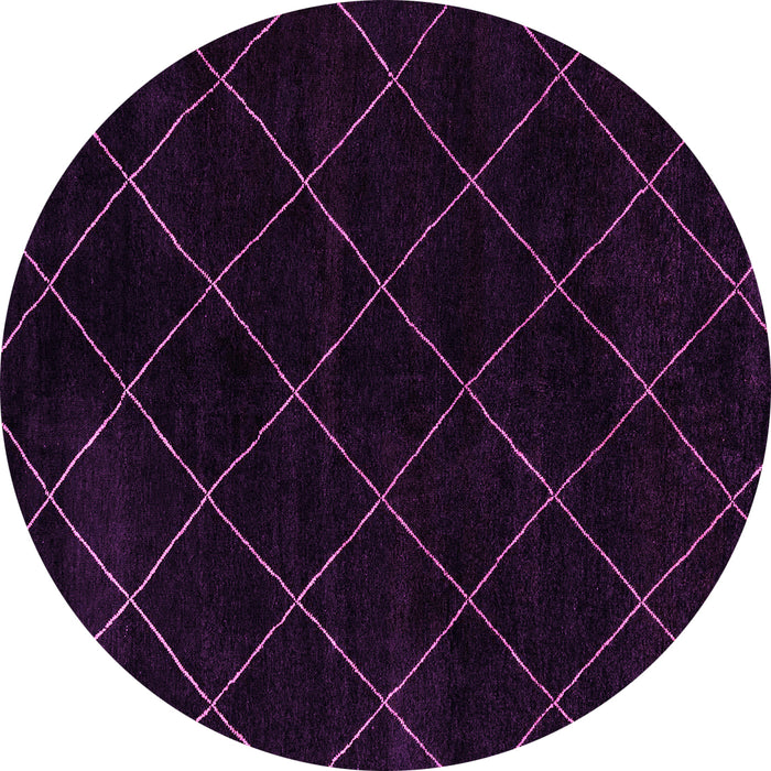Round Machine Washable Abstract Pink Modern Rug, wshabs5327pnk