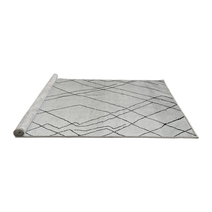 Sideview of Machine Washable Solid Gray Modern Rug, wshabs5328gry