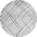 Round Solid Gray Modern Rug, abs5328gry