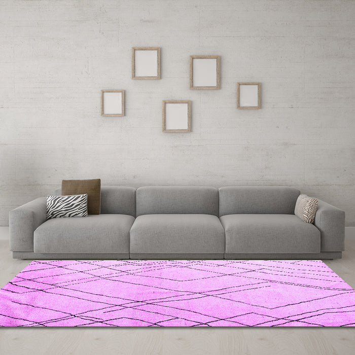 Machine Washable Solid Purple Modern Area Rugs in a Living Room, wshabs5328pur