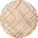 Round Abstract Brown Solid Rug, abs5328