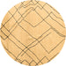 Round Solid Brown Modern Rug, abs5328brn