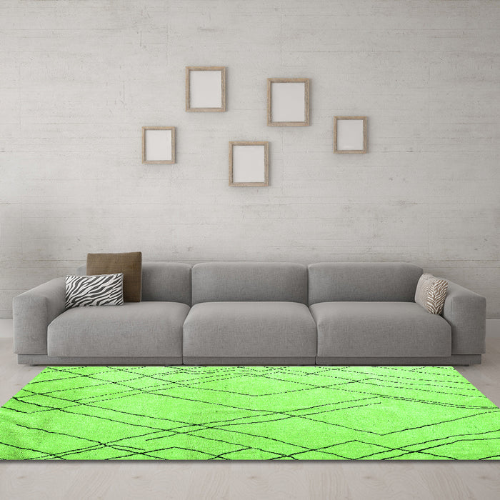 Machine Washable Solid Green Modern Area Rugs in a Living Room,, wshabs5328grn