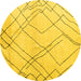 Round Solid Yellow Modern Rug, abs5328yw