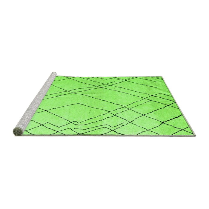 Sideview of Machine Washable Solid Green Modern Area Rugs, wshabs5328grn