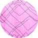 Round Solid Pink Modern Rug, abs5328pnk