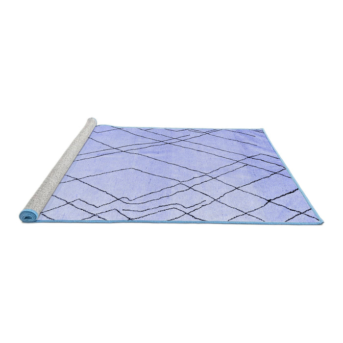 Sideview of Machine Washable Solid Blue Modern Rug, wshabs5328blu