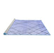 Sideview of Machine Washable Solid Blue Modern Rug, wshabs5328blu