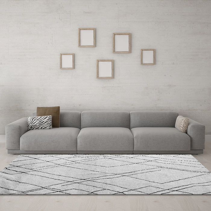 Machine Washable Solid Gray Modern Rug in a Living Room,, wshabs5328gry