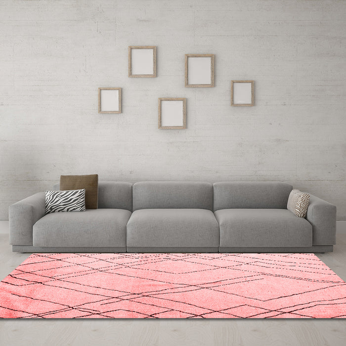 Modern Red Washable Rugs