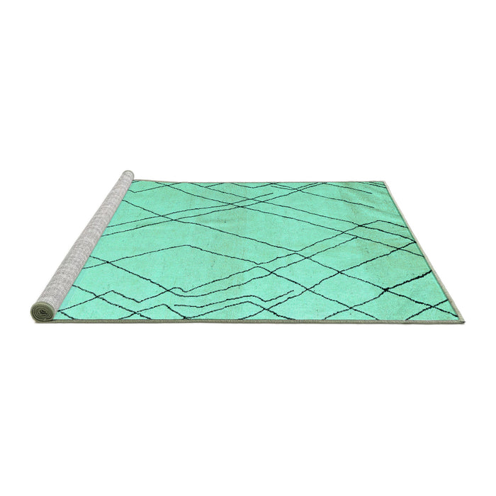 Sideview of Machine Washable Solid Turquoise Modern Area Rugs, wshabs5328turq