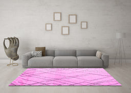 Machine Washable Solid Pink Modern Rug in a Living Room, wshabs5328pnk