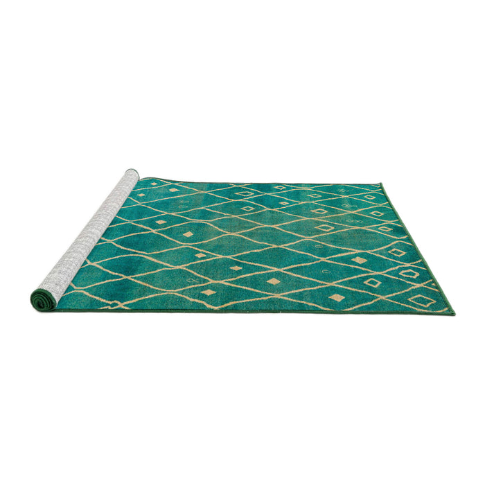 Sideview of Machine Washable Abstract Jade Green Rug, wshabs5329