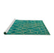 Sideview of Machine Washable Abstract Jade Green Rug, wshabs5329