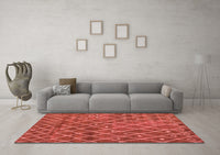 Machine Washable Abstract Red Modern Rug, wshabs5329red