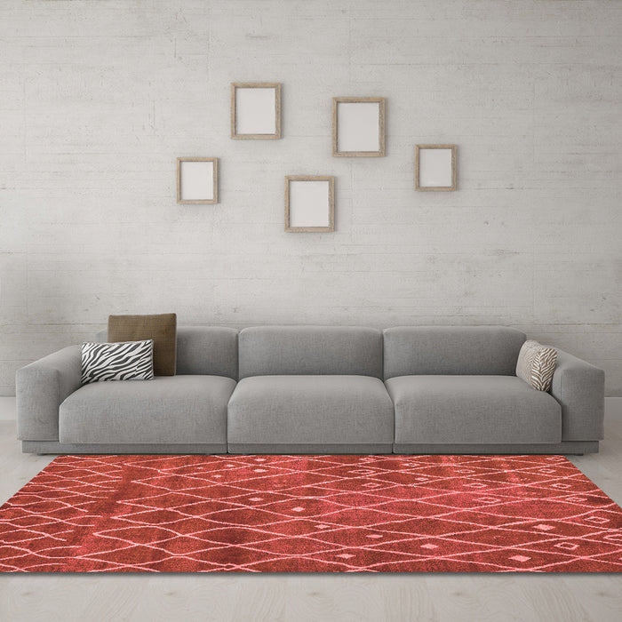 Modern Red Washable Rugs