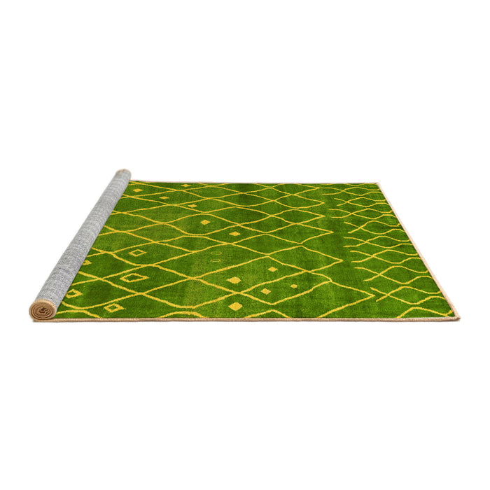Sideview of Machine Washable Abstract Yellow Modern Rug, wshabs5329yw