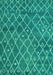 Machine Washable Abstract Turquoise Modern Area Rugs, wshabs5329turq