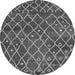 Round Abstract Gray Modern Rug, abs5329gry