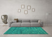 Machine Washable Abstract Turquoise Modern Area Rugs in a Living Room,, wshabs5329turq